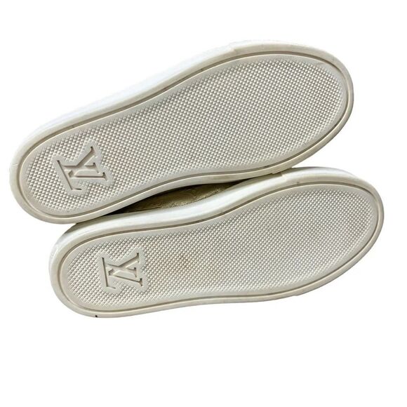 Louis Vuitton Kids Sneakers Gold Monogram Leather Logo 32 / US 1 Unisex - Picture 8 of 9